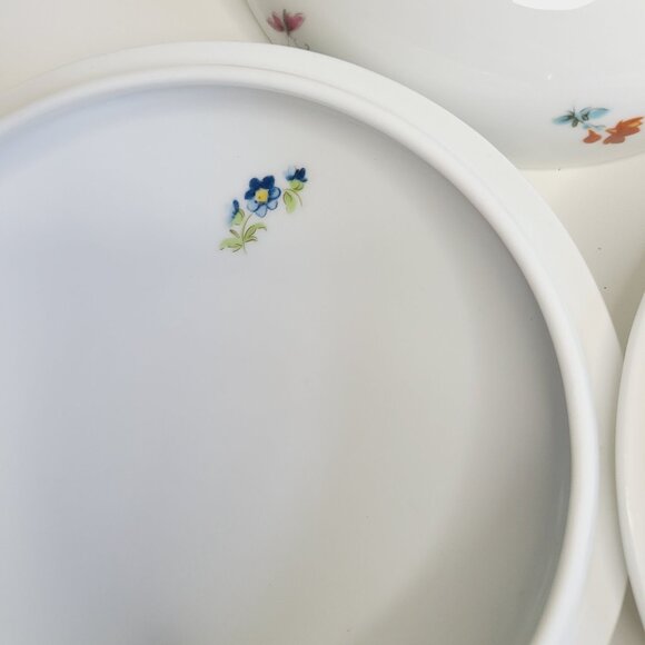 Limoges Chamart Porcelain Bowls With Lids Floral & Insect Trinkets set of 4 - Picture 15 of 16